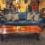 Rustic Blue Coach With Table